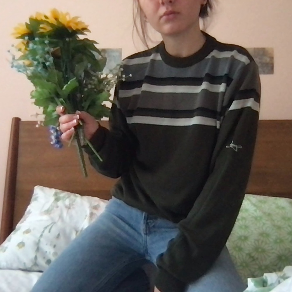 perfect knit olive green sweater